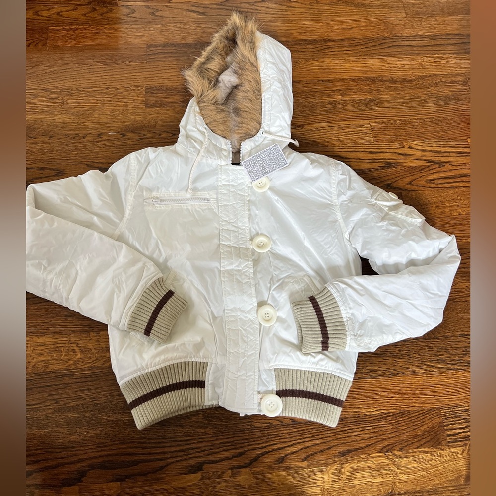 Perfect Spring White bomber jacket -Pelle Pelle